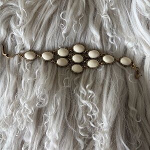 Lucky Brand Gold-Tone Bracelet with Cream Cabochon Stones